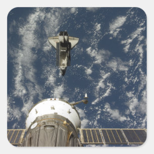 Adesivo Quadrado Esforço do vaivém espacial e uma nave espacial d
