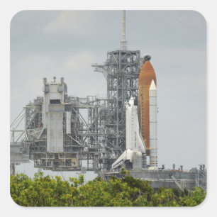Adesivo Quadrado Esforço do vaivém espacial na plataforma de