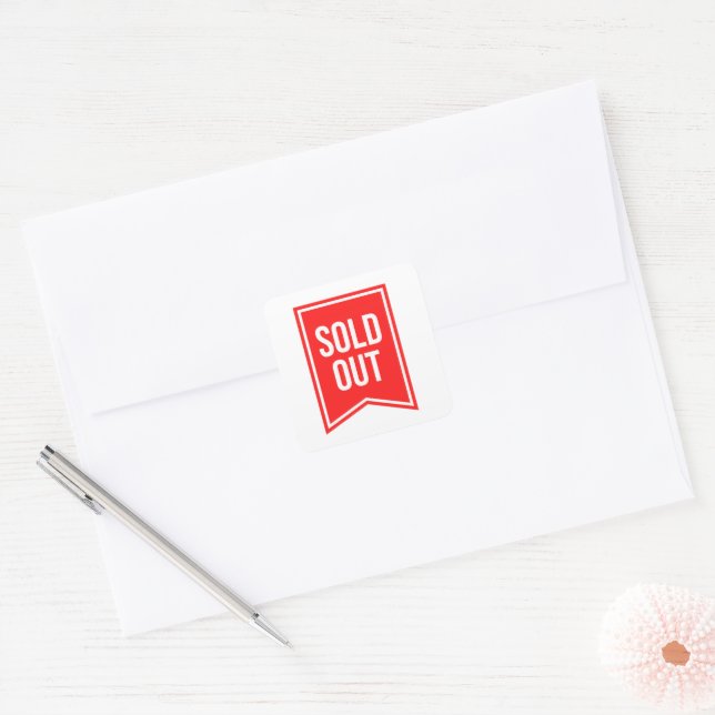 Adesivo Quadrado Esgotado (Envelope)