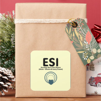 Adesivo Quadrado ESI - Nome da Nascer de Domingo (Nomes de Dia Afri