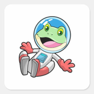 Adesivo Quadrado Espaço de fantasia do astronauta do sapo