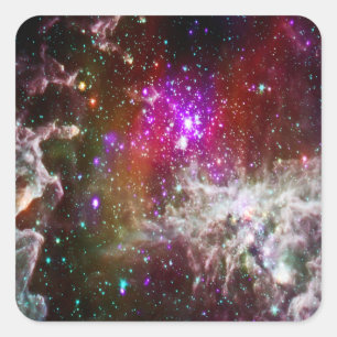 Adesivo Quadrado Espaço - Nebulosa Pacman
