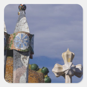 Adesivo Quadrado Espanha, Catalunha, Barcelona. Casa Batlló (1906).