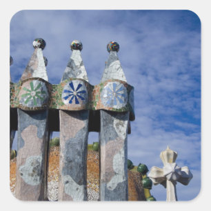 Adesivo Quadrado Espanha, Catalunha, Barcelona. Casa Batllo (1906)2