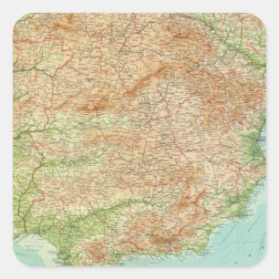 Adesivo Quadrado Espanha composta, Portugal