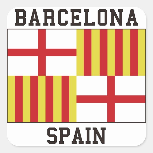 Adesivo Quadrado Espanha de Barcelona (Frente)