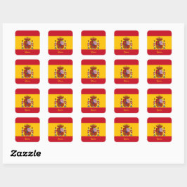 Adesivo Quadrado Espanha Patriótica e bandeira espanhola, feriado /