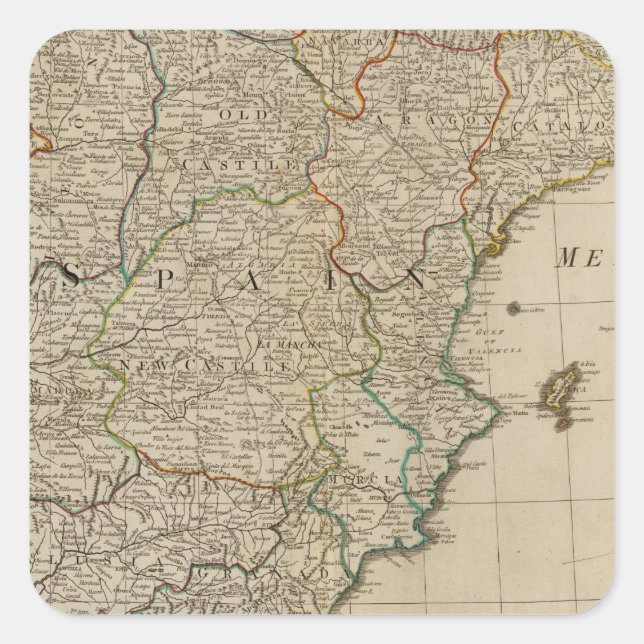 Adesivo Quadrado Espanha, Portugal (Frente)