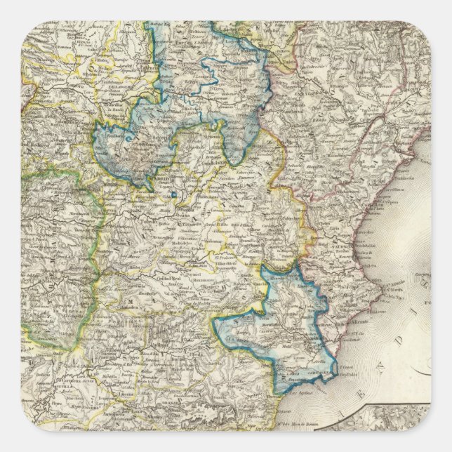 Adesivo Quadrado Espanha, Portugal 5 (Frente)