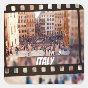 Adesivo Quadrado Espanhol Etapas Roma, Itália