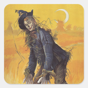 Adesivo Quadrado Espantalho do Mágico de Oz, Contos de Fada de Vint