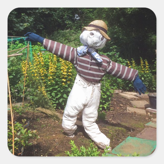 Adesivo Quadrado Espantalho engraçado (Frente)