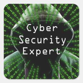 Adesivo Quadrado Especialista em negócios do Cyber Security