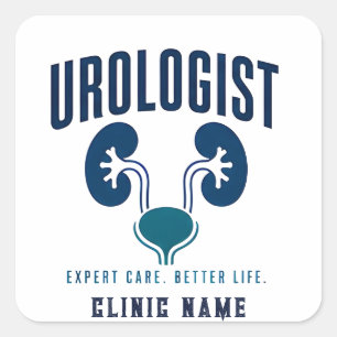 Adesivo Quadrado Especialista em Urologia Equipe Médica Design de R