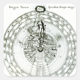 Adesivo Quadrado Espelho da natureza no conjunto, uma semelhança d