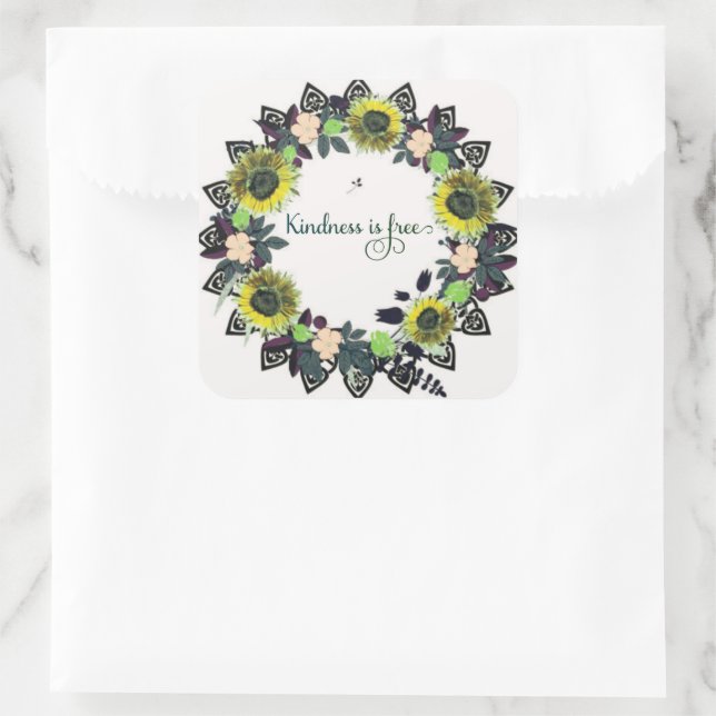 Adesivo Quadrado Esperança de conforto no Iluminismo (Bolsa)