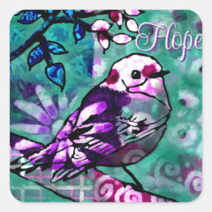Adesivo Quadrado Esperança Floral Roxal Roxo-Abstrato