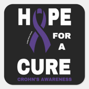 Adesivo Quadrado Esperança por uma cura... Crohn's