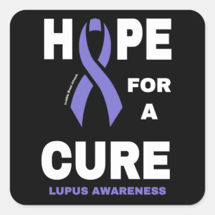 Adesivo Quadrado Esperança por uma Cura...Lupus