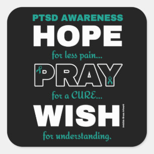 Adesivo Quadrado Esperança Reze Desejo...PTSD