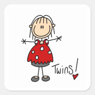 Adesivo Quadrado Esperando t-shirt e presentes dos gêmeos