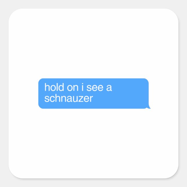 Adesivo Quadrado Espere, Vejo Um Schnauzer (Frente)
