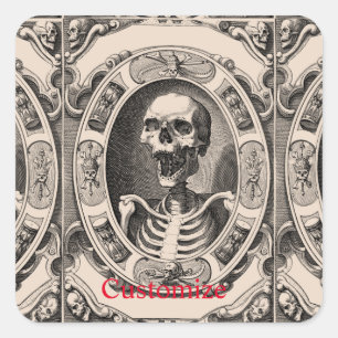 Adesivo Quadrado Espessa do Crânio Humano Spooky_Cove