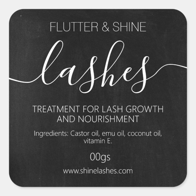 Adesivo Quadrado Espessante do Bordo Chalkboard Escuro Eyelash Eyeb (Frente)