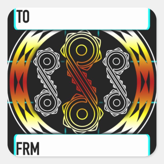 Adesivo Quadrado Espirais e Ouros na explosão estelar (Frente)