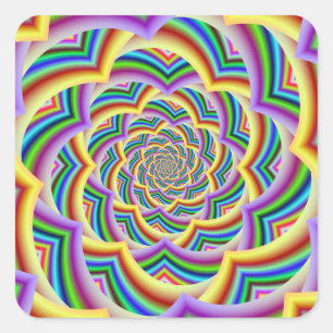 Adesivo Quadrado Espiral curvada colorida de Chevron