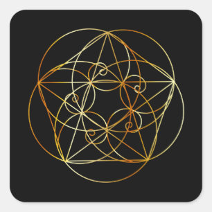 Adesivo Quadrado Espiral de Fibonacci a geometria sagrado