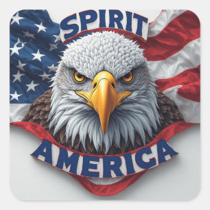 Adesivo Quadrado Espírito América Bandeira Americana Patriótica