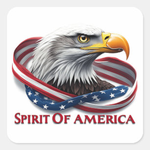 Adesivo Quadrado Espírito da América Bandeira Americana Patriótica