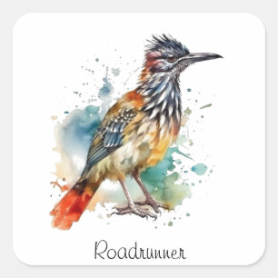 Adesivo Quadrado Espírito do Deserto, Papa-Léguas em Aquarela perso