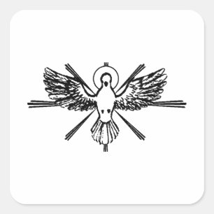 Adesivo Quadrado Espírito Santo em forma de pomba
