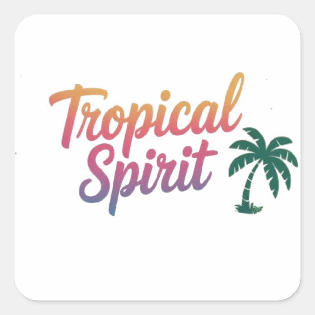 Adesivo Quadrado Espírito tropical (Frente)