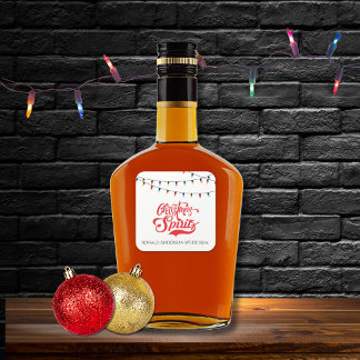 Adesivo Quadrado Espíritos de Natal Nome Personalizado com Luzes de