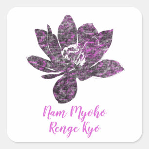Adesivo Quadrado Espiritual - Flor De Lotus Parcialmente Roxo Nam M