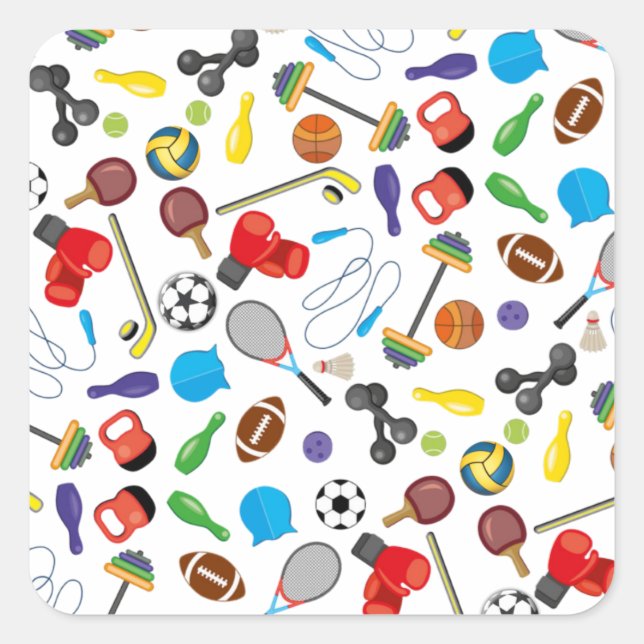 Adesivo Quadrado Esporte No Mundo (Frente)