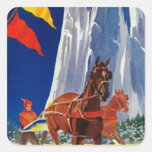 Adesivo Quadrado Esportes de inverno em Yosemite PosterYosemite, CA