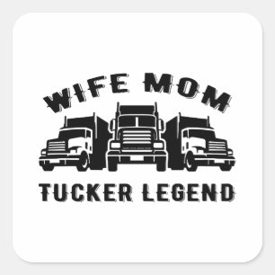 Adesivo Quadrado Esposa Mãe Trucker Legend Cotes