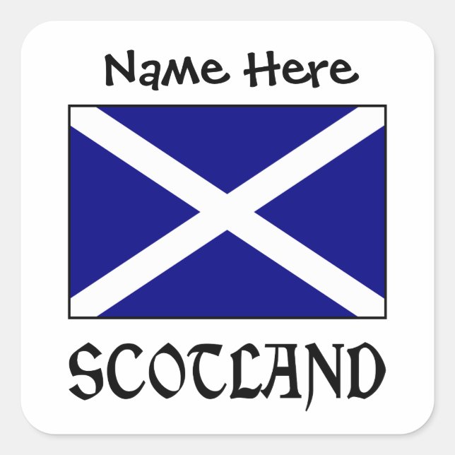 Adesivo Quadrado Esquadra Personalizada da Escócia e do Scot Flag (Frente)