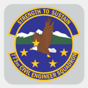 Adesivo Quadrado Esquadrão 773 do Engenheiro Civil