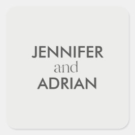 Adesivo Quadrado Esquadrão de Envelope Mínimo de Casamento Elegante