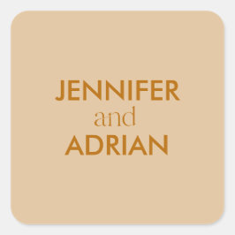 Adesivo Quadrado Esquadrão de Envelope Mínimo de Casamento Elegante