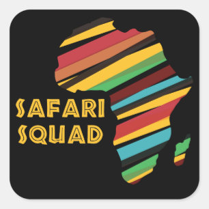 Adesivo Quadrado Esquadrão Safari - Crianças e Adultos África Conti