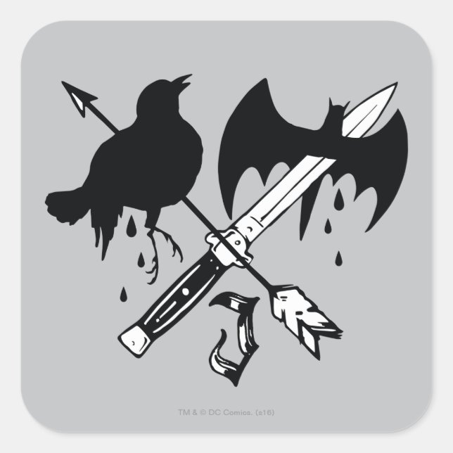 Adesivo Quadrado Esquadrão Suicida | Símbolo de Joker (Frente)