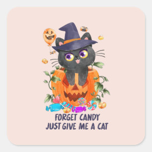 Adesivo Quadrado Esquece O Candy, Dá-Me Um Gato.