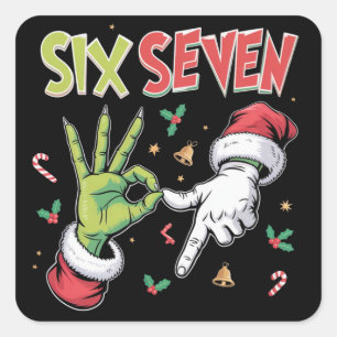 Adesivo Quadrado Esqueleto 6 7 Natal Seis Sete Meme Xmas