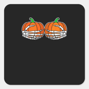 Adesivo Quadrado Esqueleto Mão No Peito Das Mulheres De Halloween D